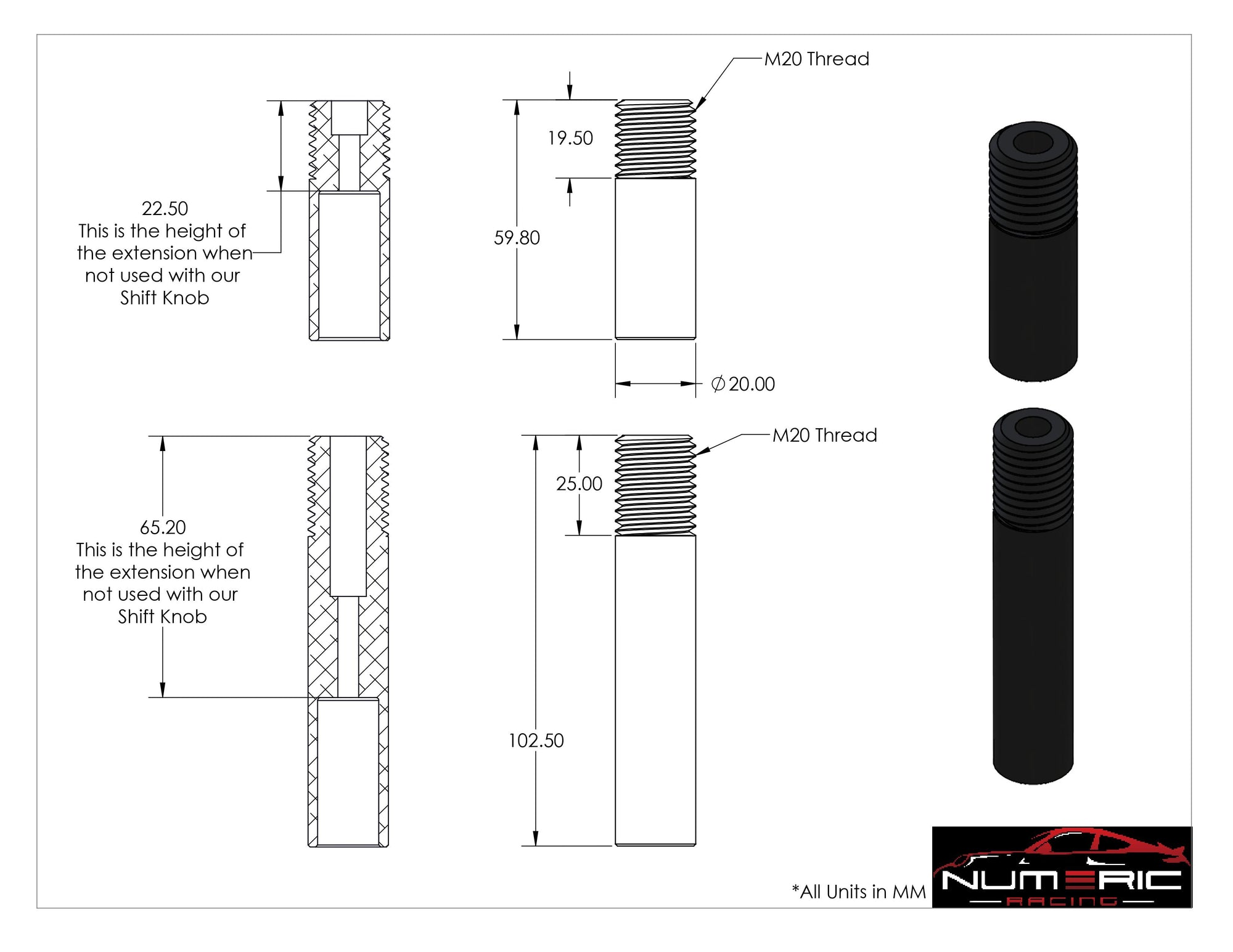G-Body Shift Knob Extender
