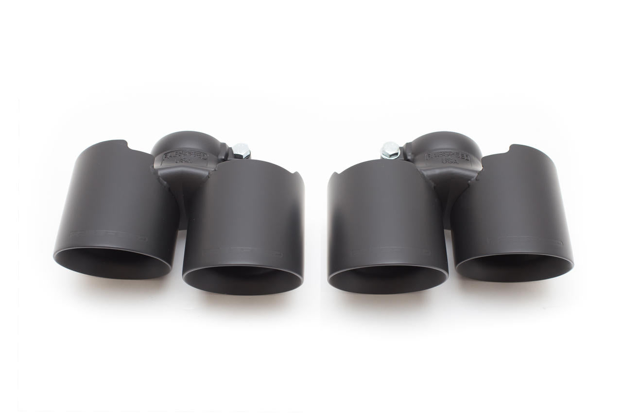 Fabspeed Motorsport Satin Black Porsche 997 Carrera Deluxe Quad-Style Tips 2005-2008